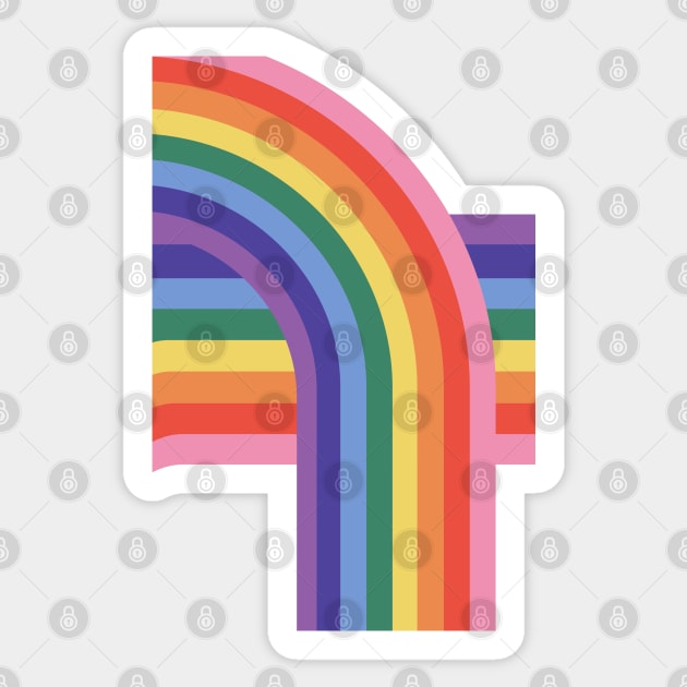 Lgbtiq+ Rainbow Wave Sticker by la'lunadraw